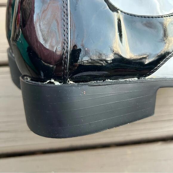 FUNTASMA Men’s Black and White Oxford Shiny Faux Patten Shoes Size Large FLAWED - Picture 11 of 15